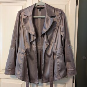 White House Black Market Satin Soft Fem Trench Jacket
